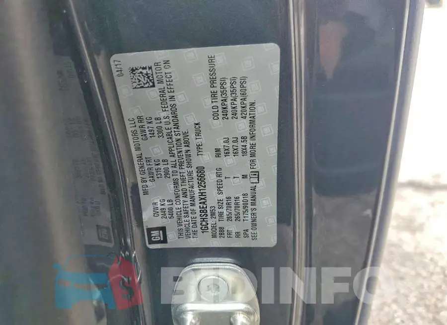 1GCHSBEAXH1256680 Photo# 12
