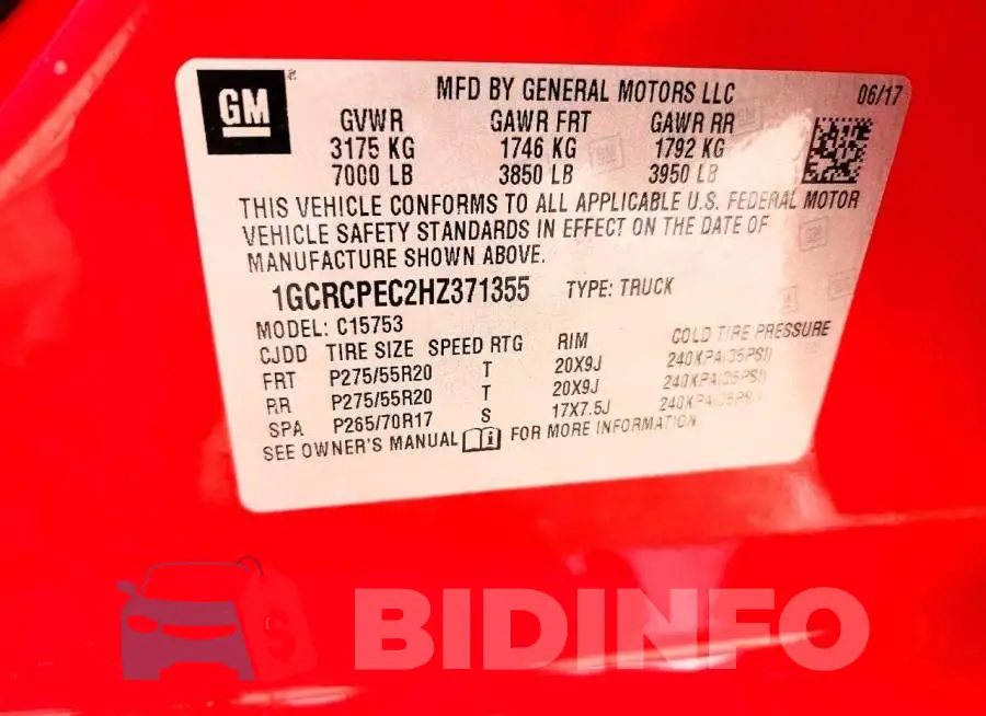 1GCRCPEC2HZ371355 Photo# 12