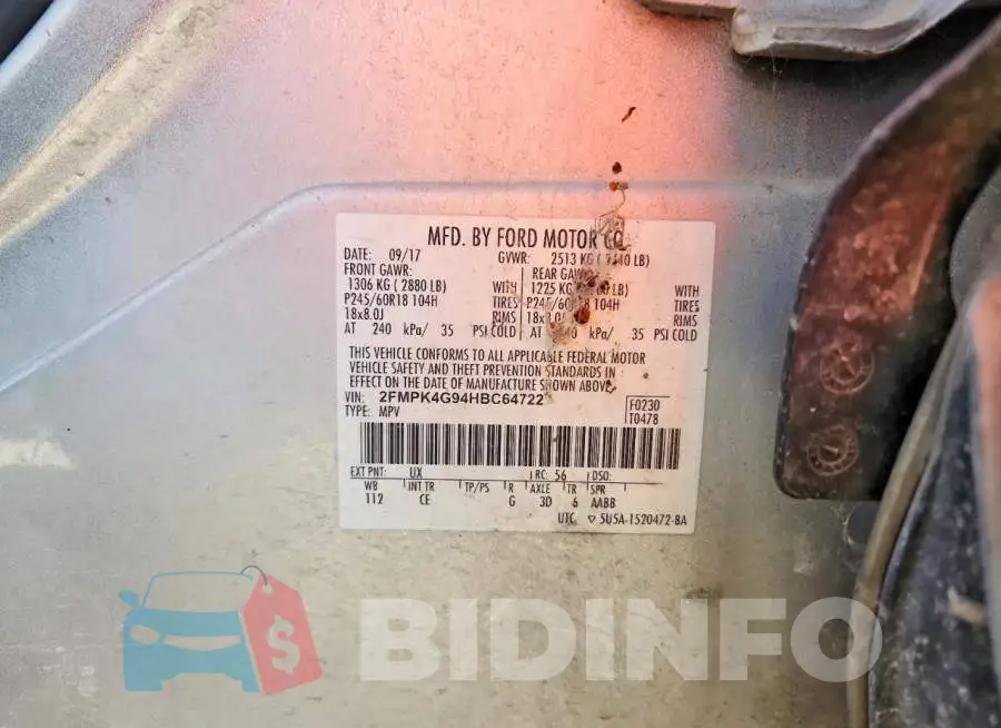 2FMPK4G94HBC64722 Photo# 13