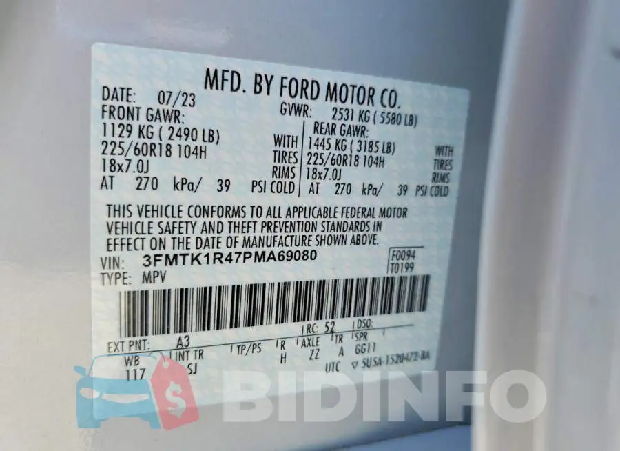 3FMTK1R47PMA69080 Photo# 13