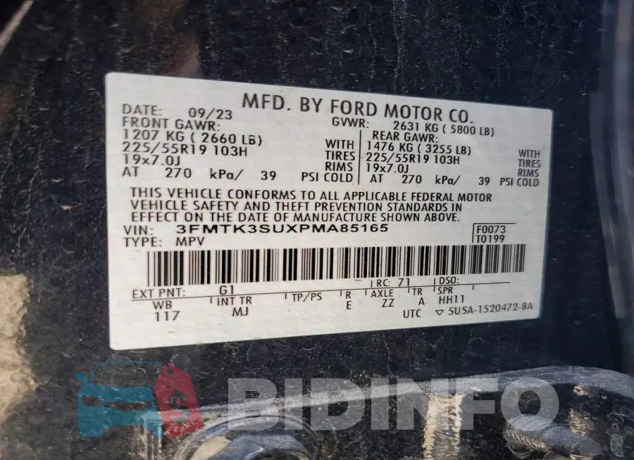3FMTK3SUXPMA85165 Photo# 13