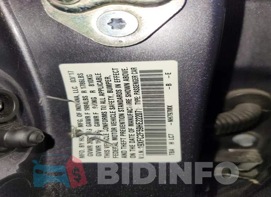 19XFC2F59HE222071 Photo# 12