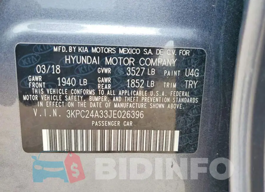 3KPC24A33JE026396 Photo# 12