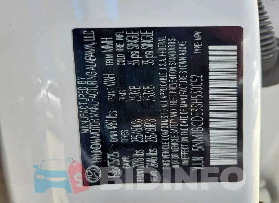 5NMJBCDE3SH530052 Photo# 13