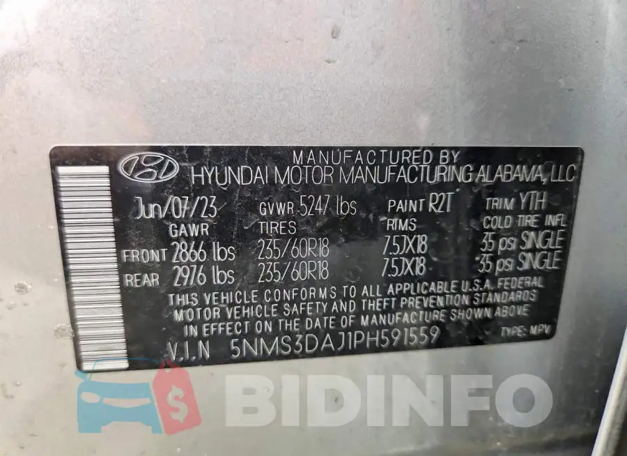 5NMS3DAJ1PH591559 Photo# 14