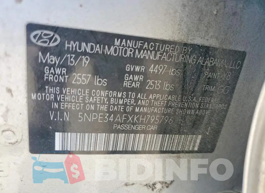 5NPE34AFXKH795796 Photo# 12
