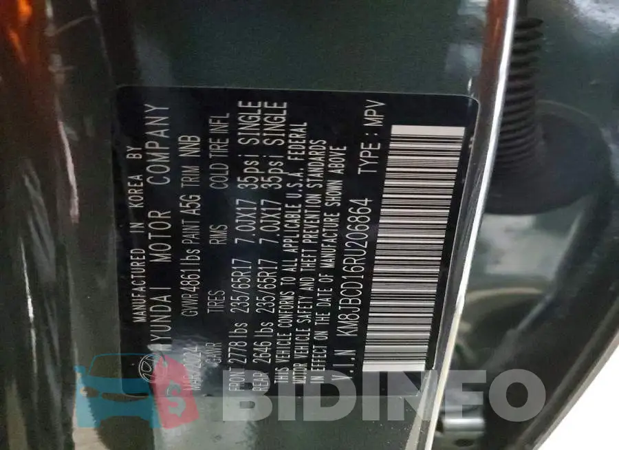 KM8JBCD16RU206864 Photo# 13