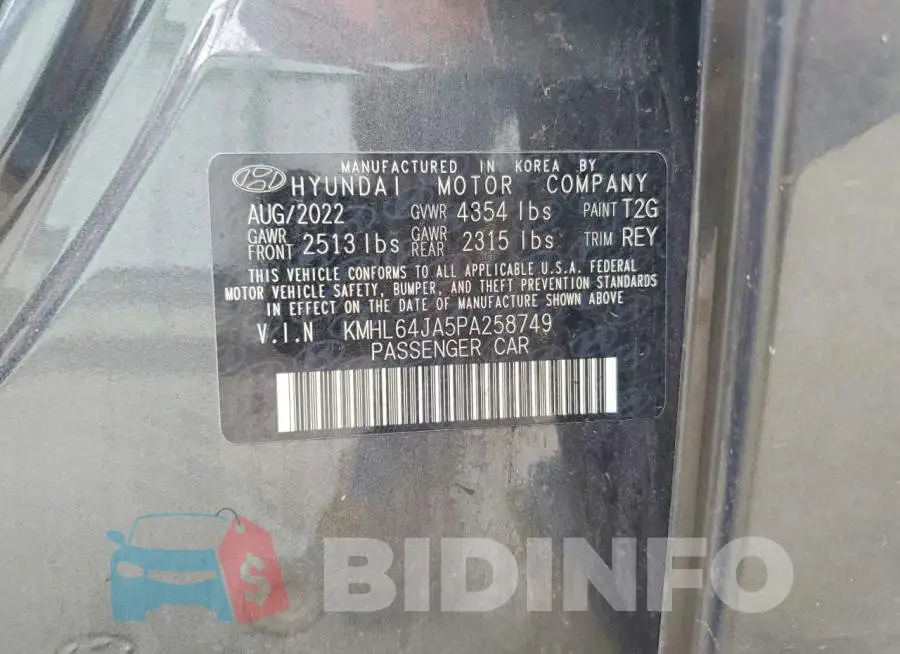 KMHL64JA5PA258749 Photo# 12