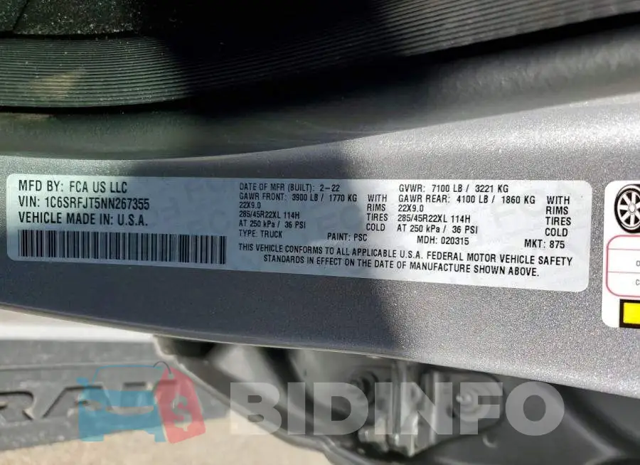 1C6SRFJT5NN267355 Photo# 12