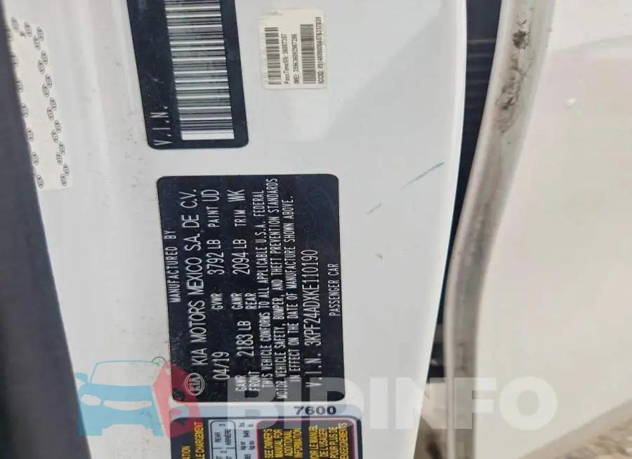 3KPF24ADXKE110190 Photo# 12