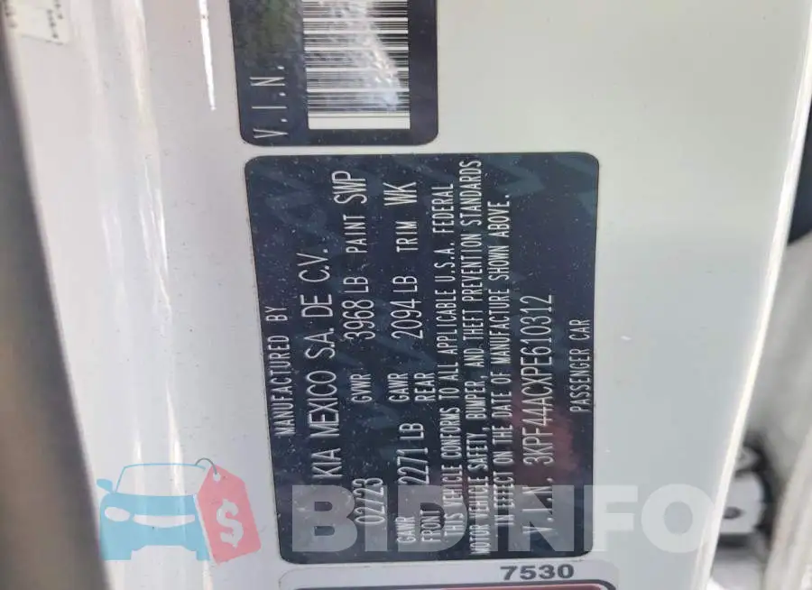3KPF44ACXPE610312 Photo# 12