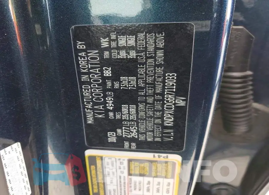 KNDPXCDG6R7119033 Photo# 13