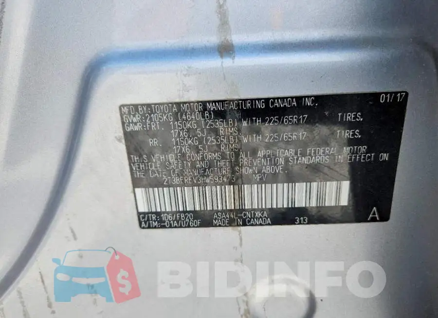 2T3BFREV3HW593473 Photo# 13
