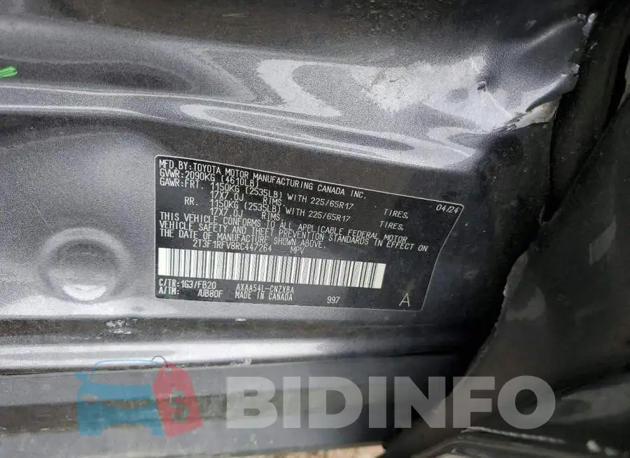 2T3F1RFV8RC447264 Photo# 13