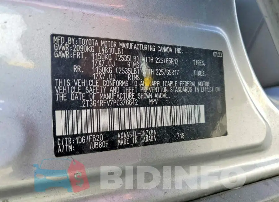 2T3G1RFV7PC376642 Photo# 14