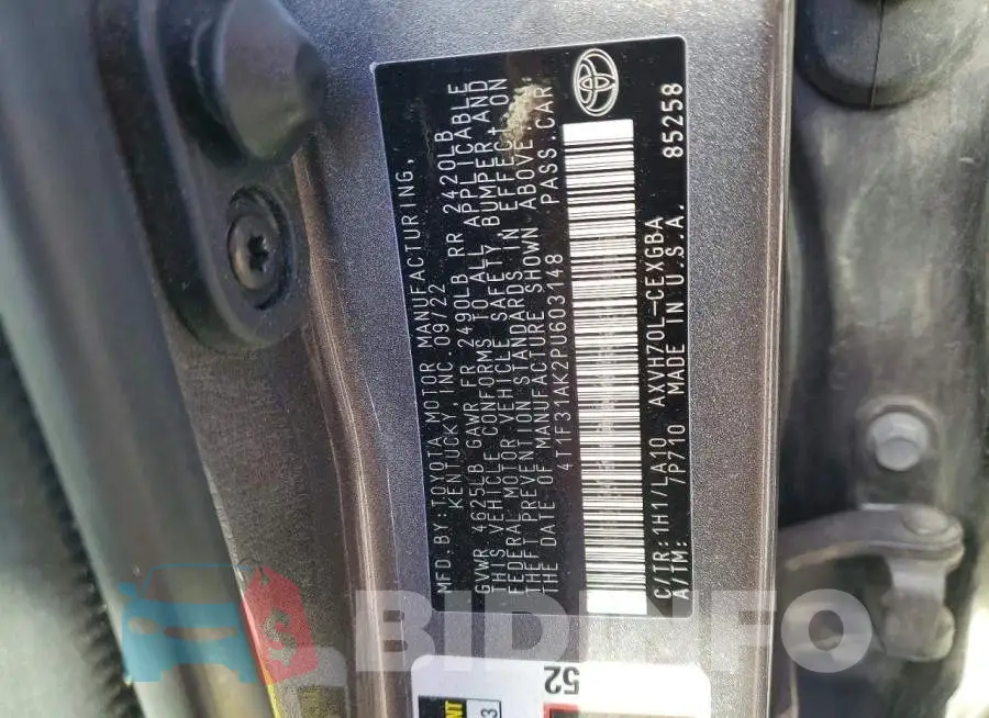 4T1F31AK2PU603148 Photo# 12