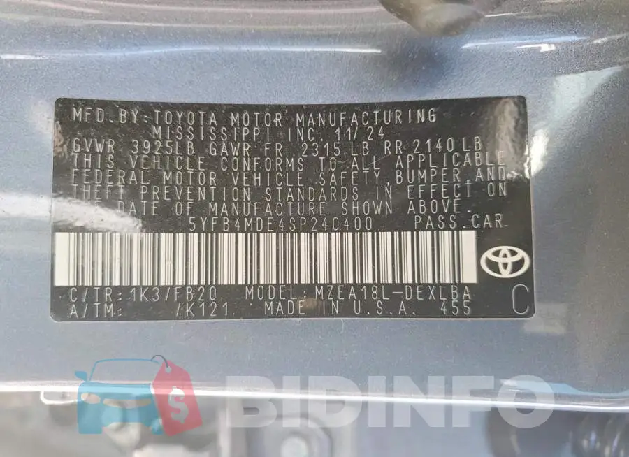 5YFB4MDE4SP240400 Photo# 13