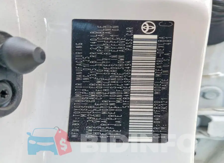 5YFB4MDE4SP266494 Photo# 12