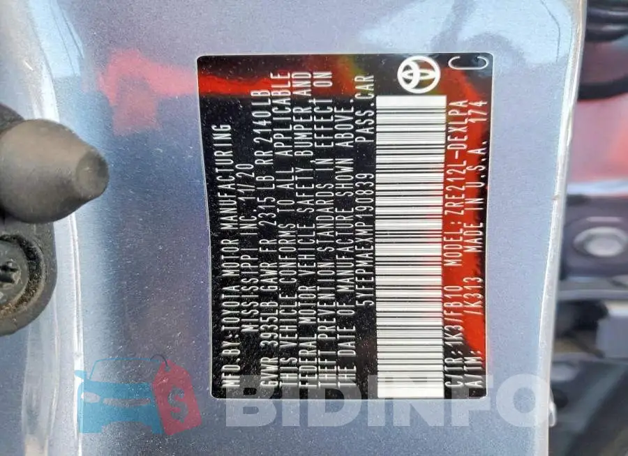 5YFEPMAEXMP190839 Photo# 12