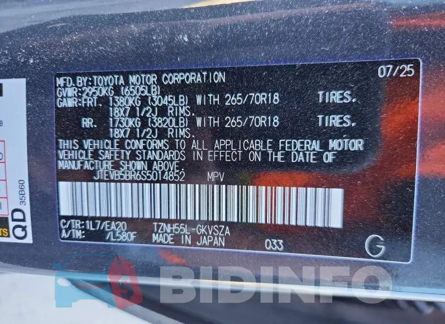 JTEVB5BR6S5014852 Photo# 13