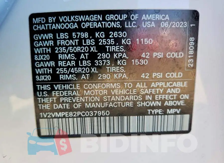 1V2VMPE82PC037950 Photo# 13