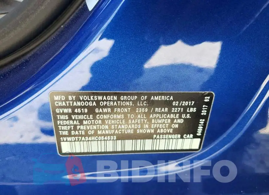 1VWDT7A34HC054533 Photo# 13