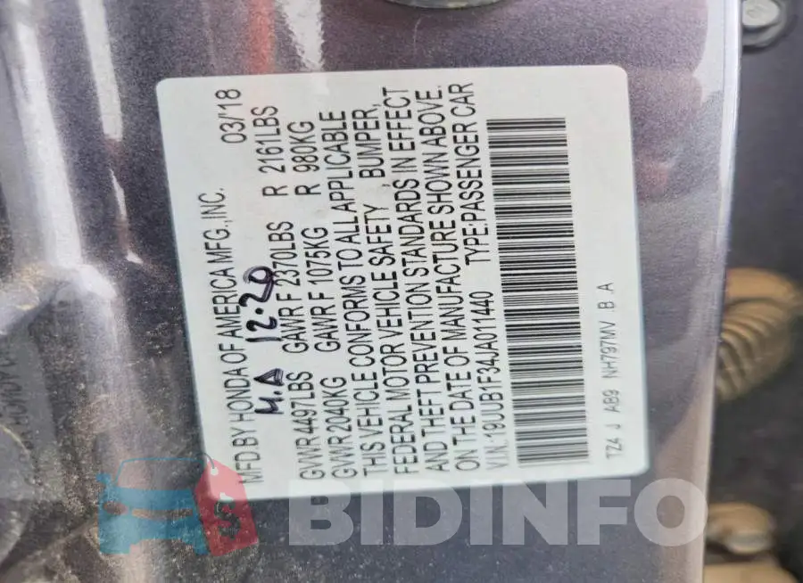 19UUB1F34JA011440 Photo# 12