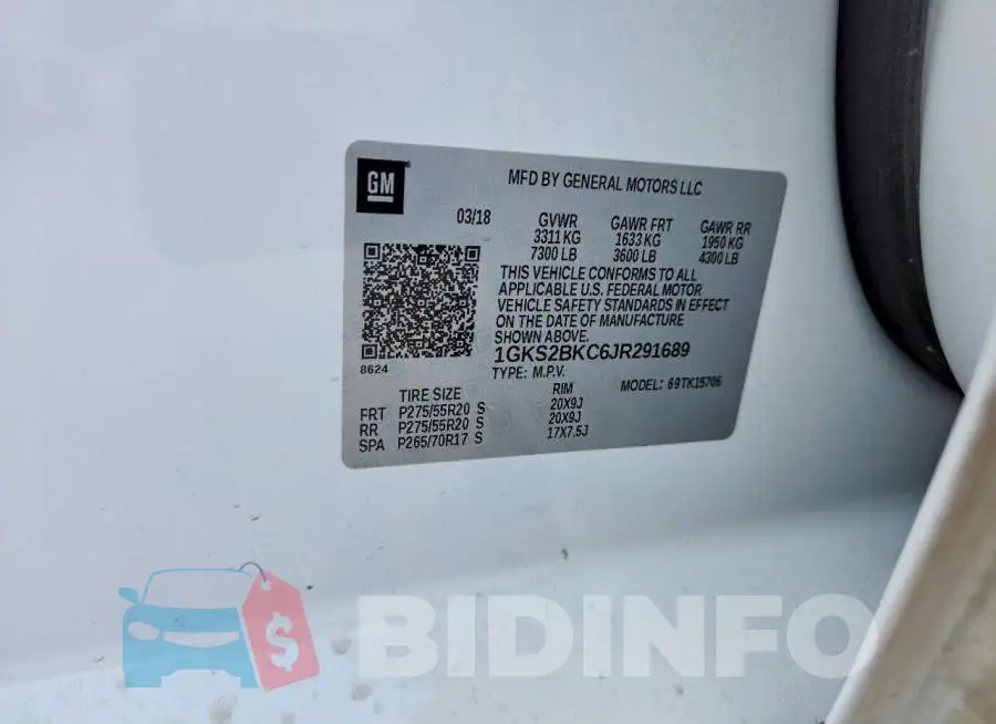 1GKS2BKC6JR291689 Photo# 12