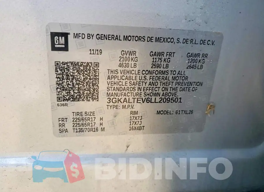 3GKALTEV6LL209501 Photo# 13