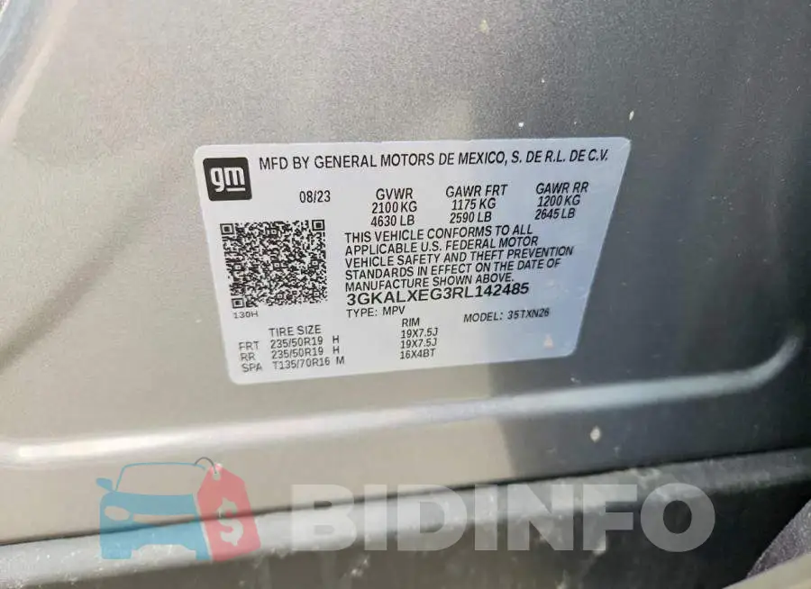 3GKALXEG3RL142485 Photo# 13