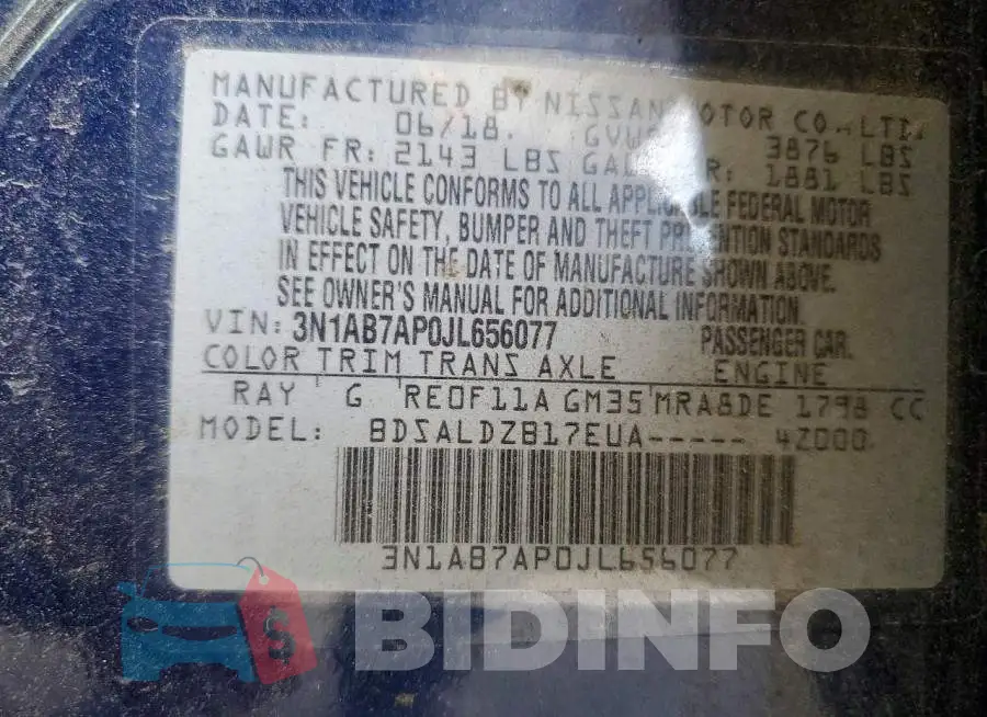 3N1AB7AP0JL656077 Photo# 12