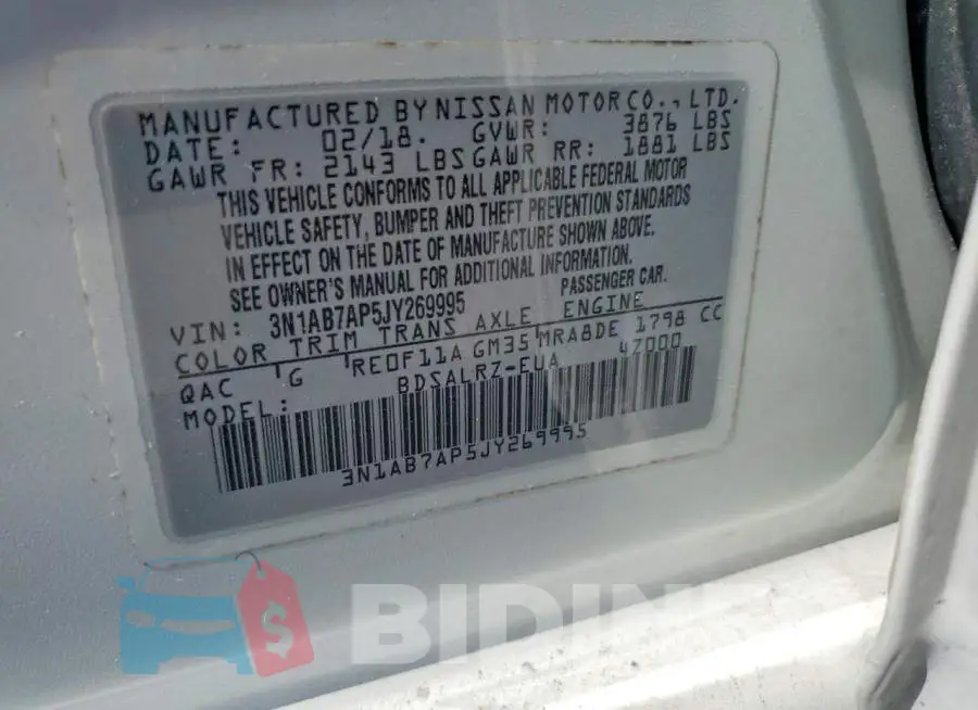 3N1AB7AP5JY269995 Photo# 12