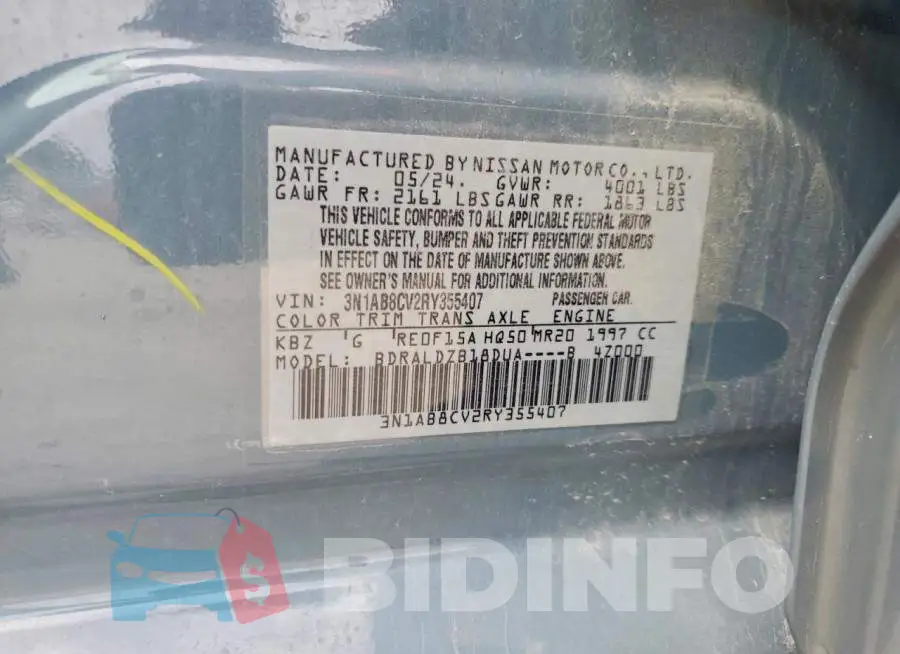 3N1AB8CV2RY355407 Photo# 12