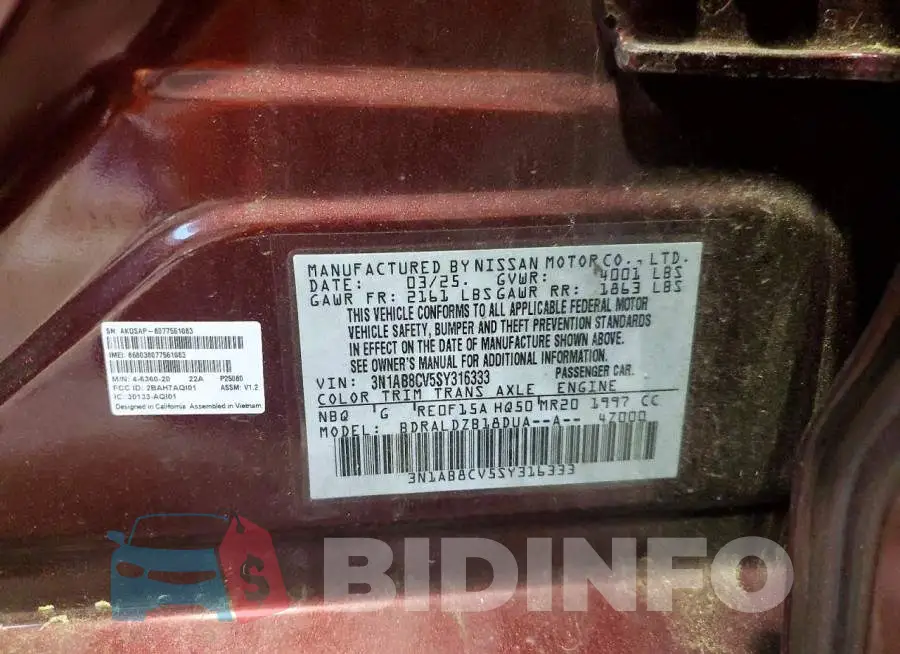 3N1AB8CV5SY316333 Photo# 13