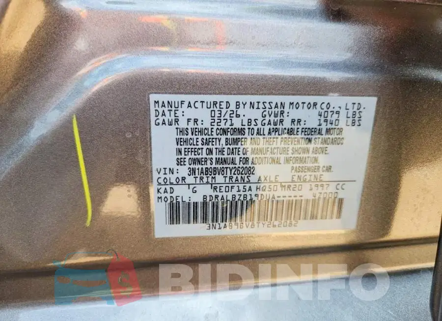 3N1AB9BV8TY262082 Photo# 13