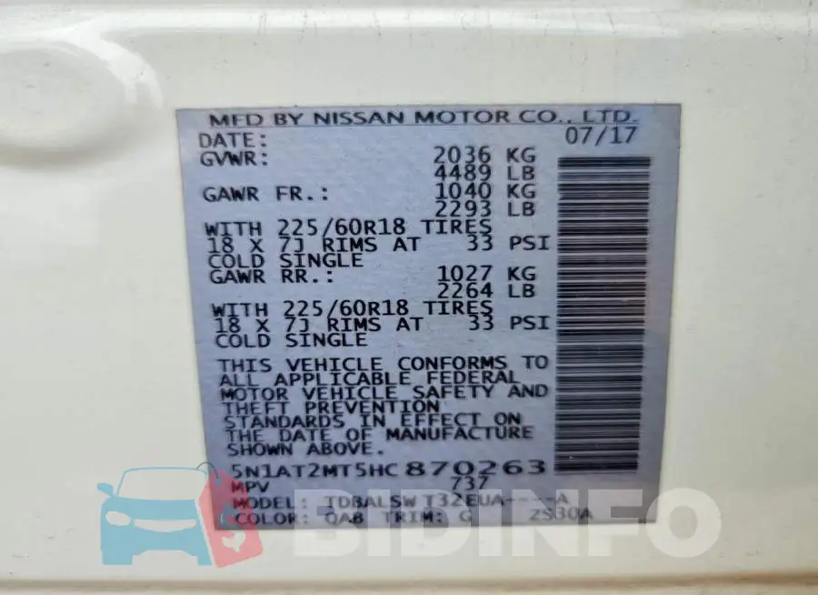 5N1AT2MT5HC870263 Photo# 13