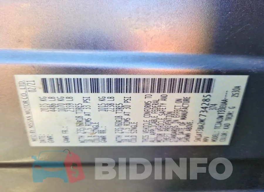 5N1AT3BA2MC734285 Photo# 12