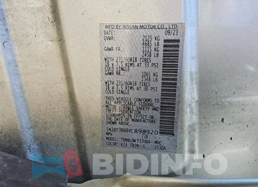 5N1BT3BB8PC898920 Photo# 13