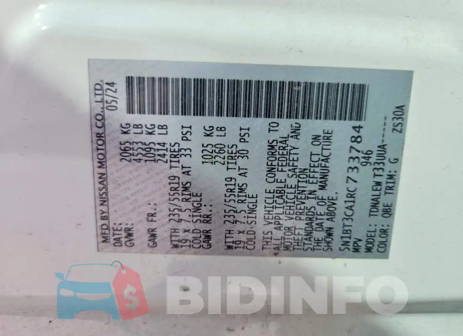 5N1BT3CA1RC733784 Photo# 14