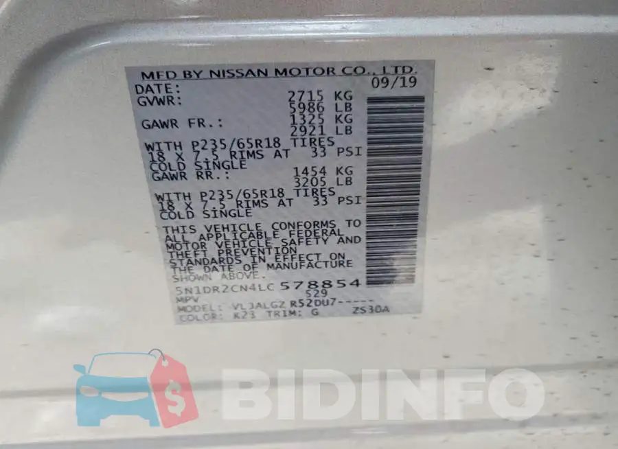 5N1DR2CN4LC578854 Photo# 13