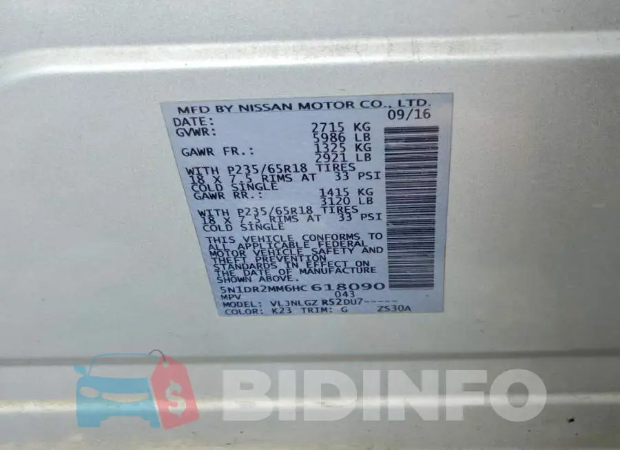5N1DR2MM6HC618090 Photo# 12
