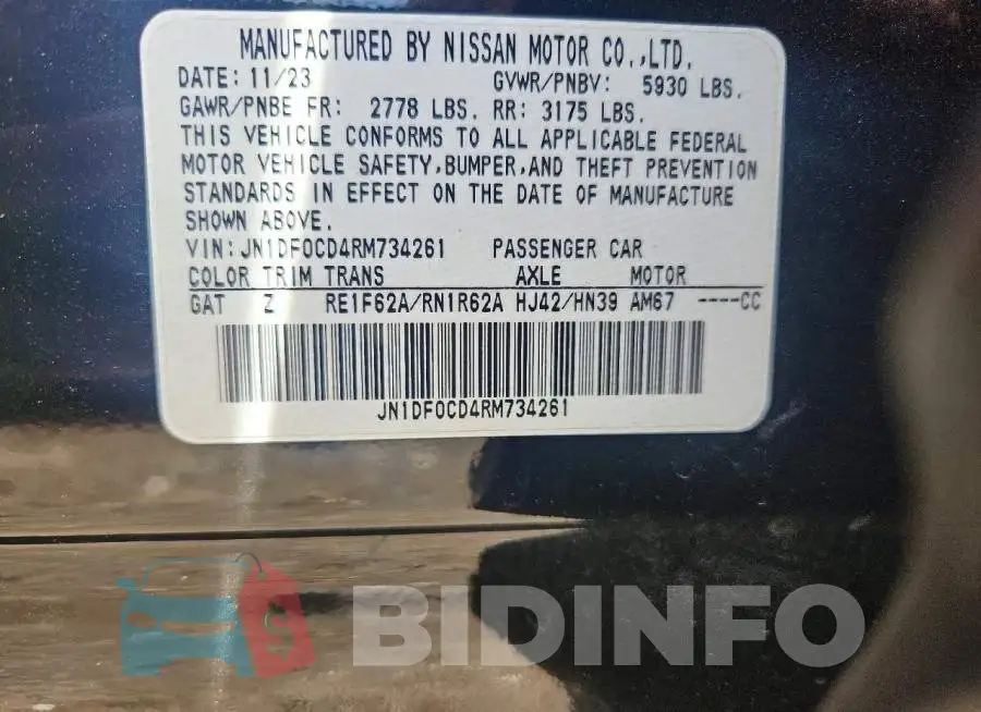 JN1DF0CD4RM734261 Photo# 14