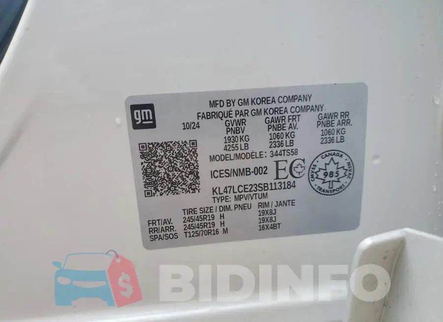 KL47LCE23SB113184 Photo# 13