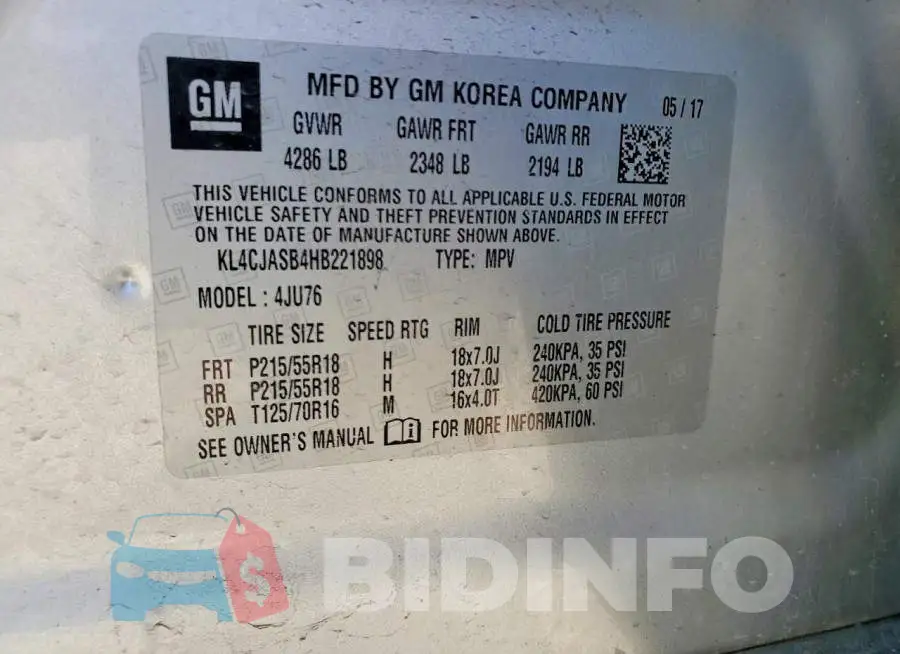KL4CJASB4HB221898 Photo# 13