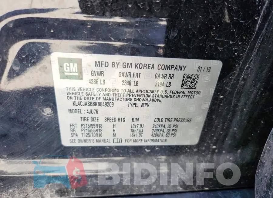 KL4CJASB6KB849209 Photo# 13