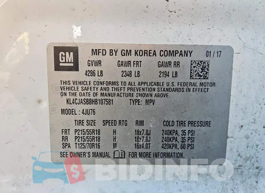 KL4CJASB8HB107581 Photo# 13