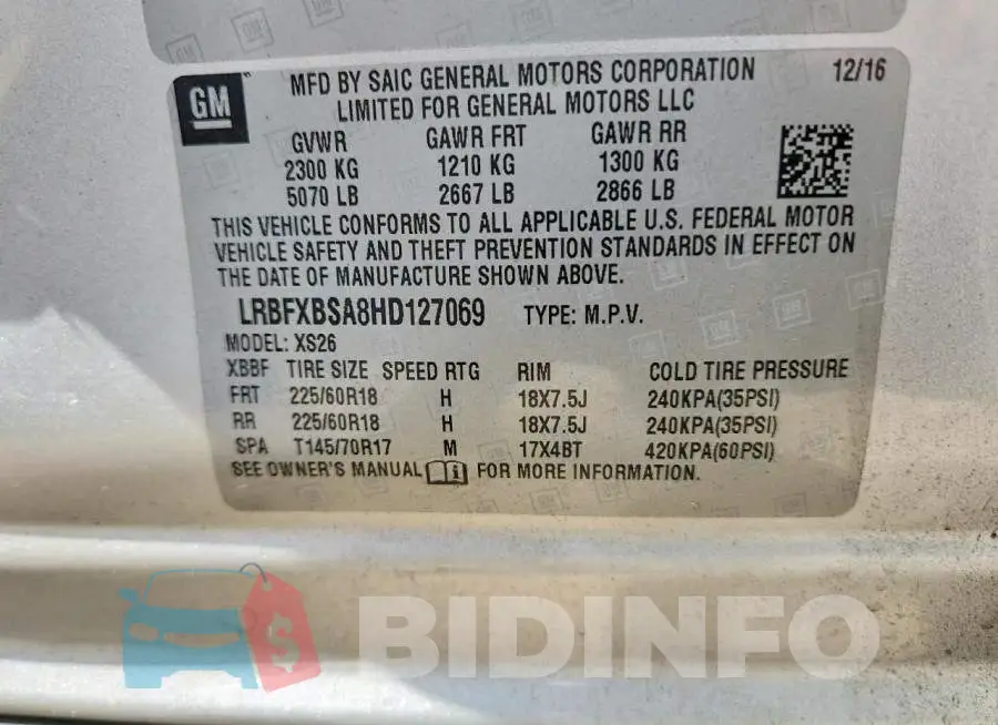 LRBFXBSA8HD127069 Photo# 13