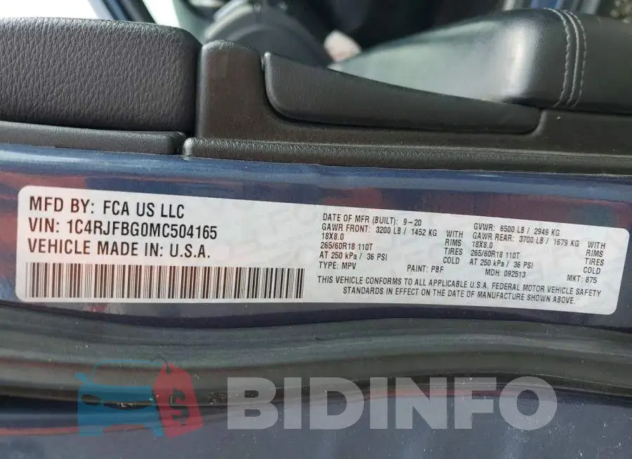 1C4RJFBG0MC504165 Photo# 14