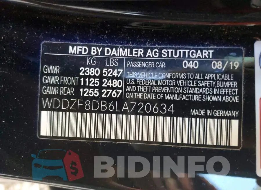 WDDZF8DB6LA720634 Photo# 12