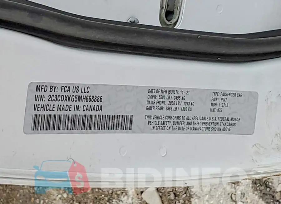 2C3CDXKG5MH668886 Photo# 13